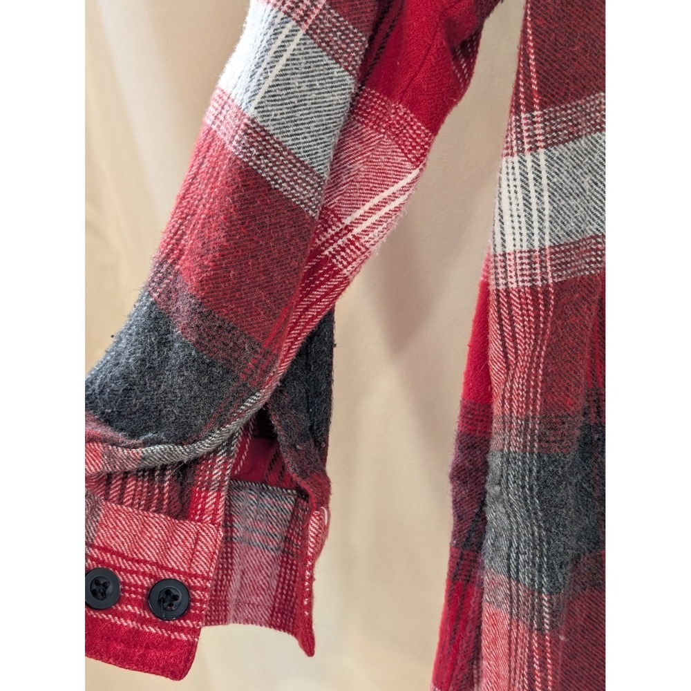 Classic Elements Women's Zip Front Flannel Shirt Red‎ Plaid XL Cotton Jacket Top - Picture 5 of 5